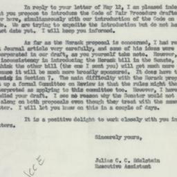 Letter: 1954 May 13