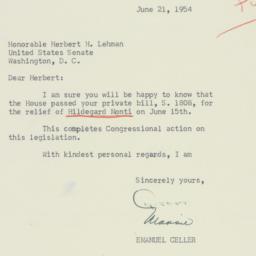 Letter: 1954 June 21