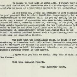 Letter: 1954 April 15