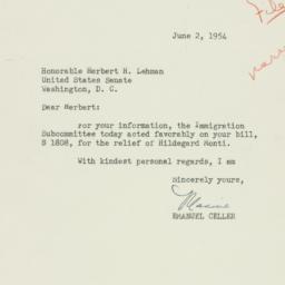 Letter: 1954 June 2