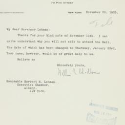 Letter: 1935 November 26