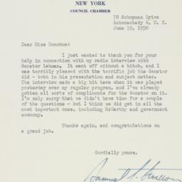 Letter: 1950 June 19