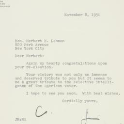 Letter: 1950 November 8