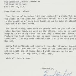 Letter: 1961 December 14