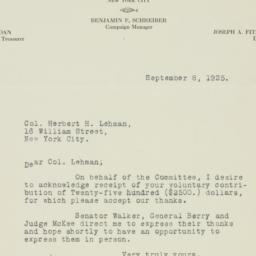 Letter: 1925 September 8