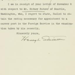 Letter: 1931 November 24