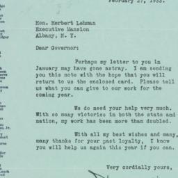 Letter: 1933 February 27