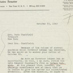 Press Release: 1949 October 25