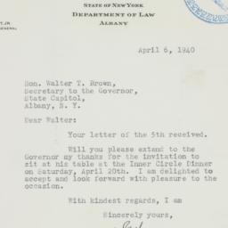 Letter: 1940 April 6