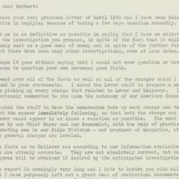 Memorandum: 1951 April 26
