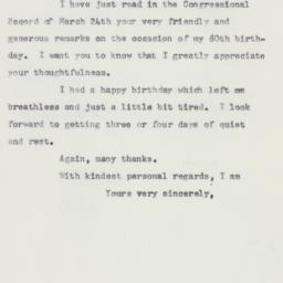Letter: 1958 March 31