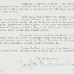 Letter: 1950 November 9