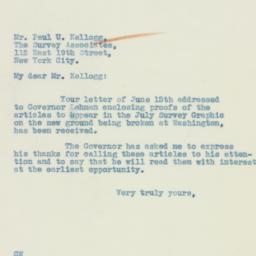 Letter: 1933 June 19
