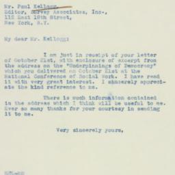 Letter: 1938 October 25