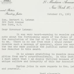 Letter: 1963 October 21