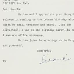 Letter: 1959 January 15
