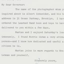 Letter: 1958 May 12