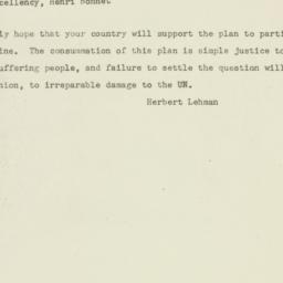 Telegram: 1947 November 26