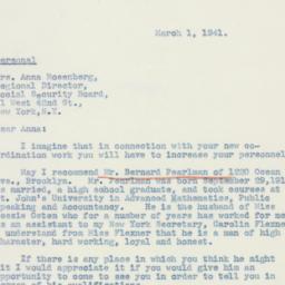 Letter: 1941 March 1