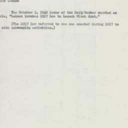Memorandum: 1950 August 16