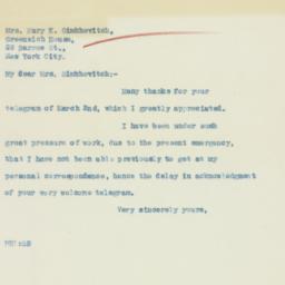 Letter: 1933 March 13