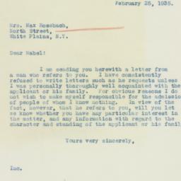 Letter: 1935 February 25