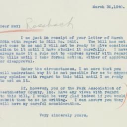 Letter: 1940 March 30