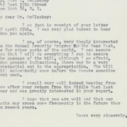 Letter: 1952 April 30