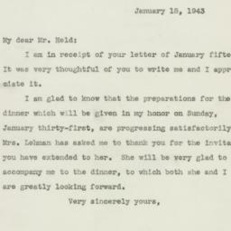 Letter: 1943 January 18