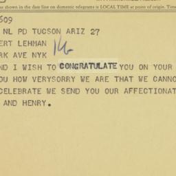 Telegram: 1963 March 27