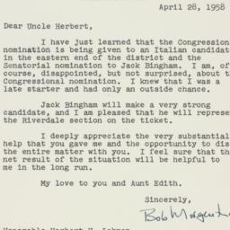 Letter: 1958 April 28