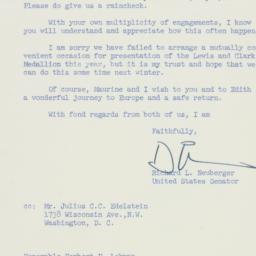 Letter: 1957 May 9