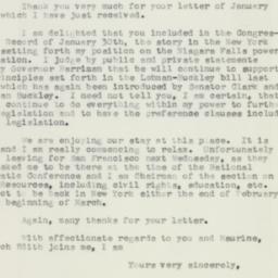 Letter: 1957 February 7