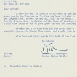 Letter: 1958 June 2