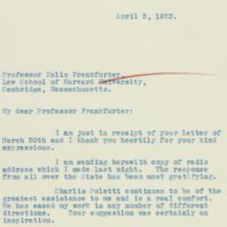 Letter: 1933 April 3