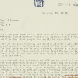 Letter: 1953 November 18