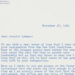 Letter: 1961 November 27