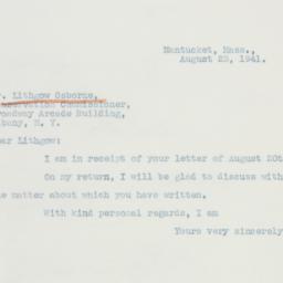 Letter: 1941 August 23
