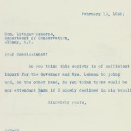 Letter: 1935 February 12