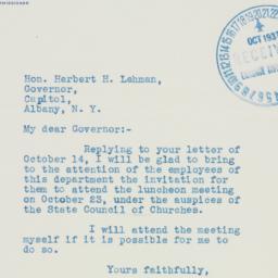 Letter: 1937 October 19