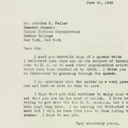 Letter: 1946 June 21