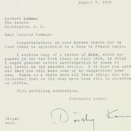Letter: 1950 August 8