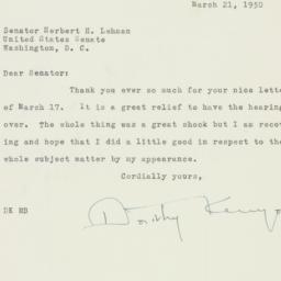 Letter: 1950 March 21