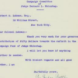 Letter: 1925 November 12