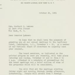 Letter: 1951 October 26