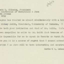 Letter: 1950 January 31