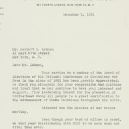 Letter: 1951 December 3