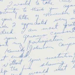 Letter: 1960 November 11