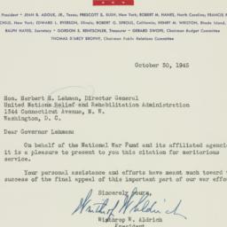 Letter: 1945 October 30