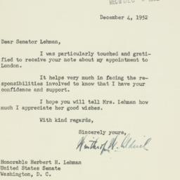 Letter: 1952 December 4
